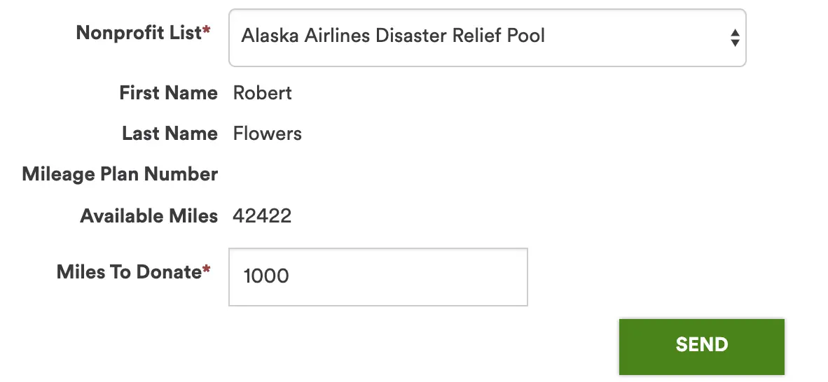 donate alaska miles