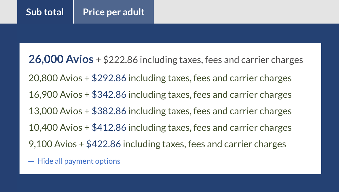 aer lingus jfk to dub avios options