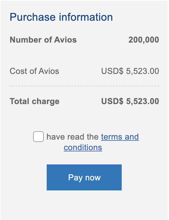 buy 200000 british airways avios