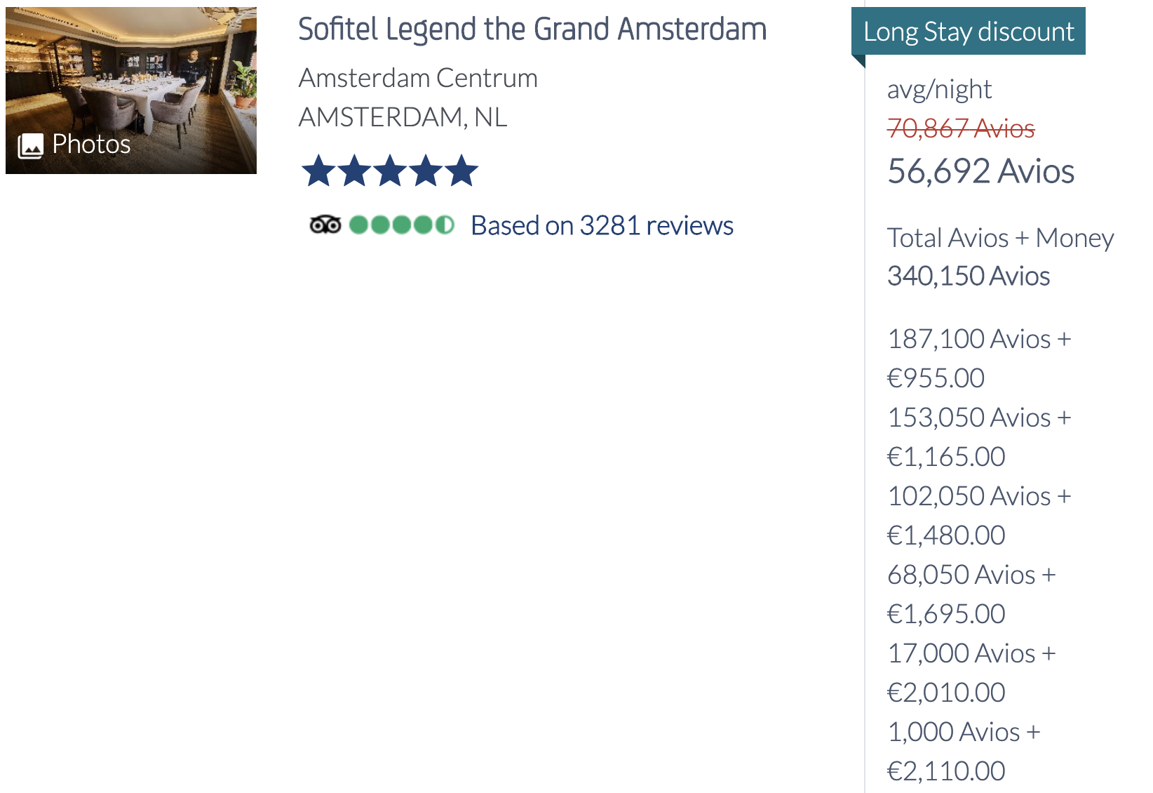 sofitel amsterdam booking avios