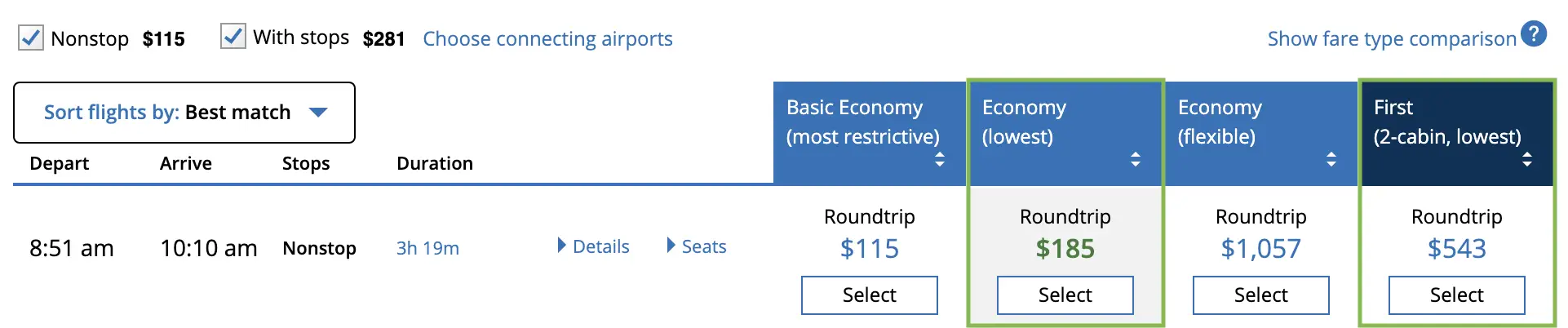 United Atlanta to Denver cash