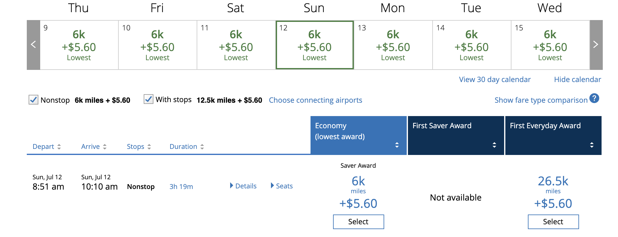 United Atlanta to Denver miles