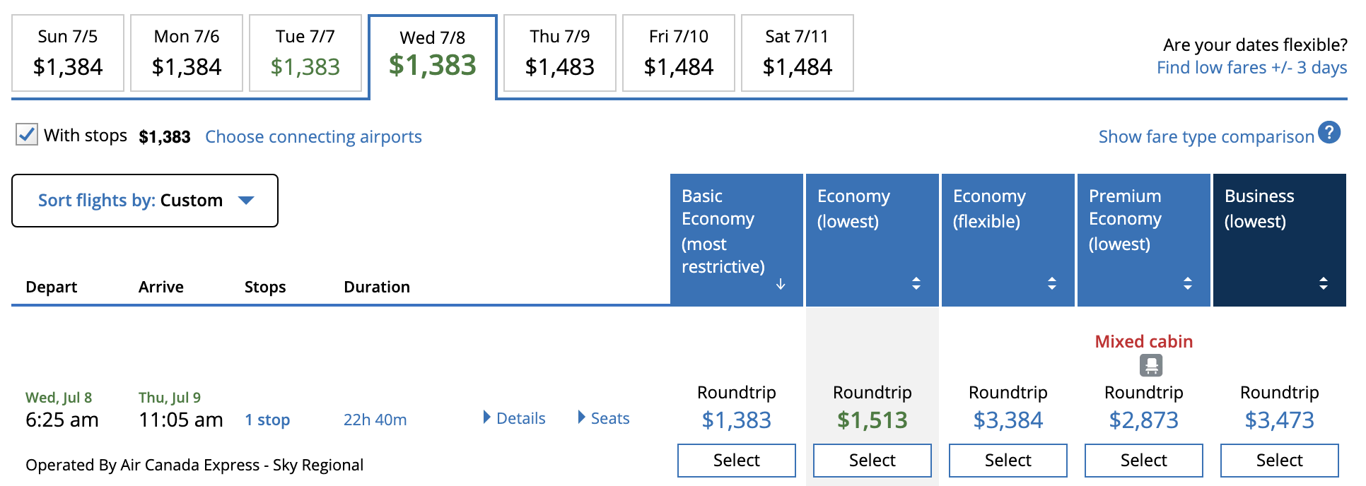 United Atlanta to Rome cash price