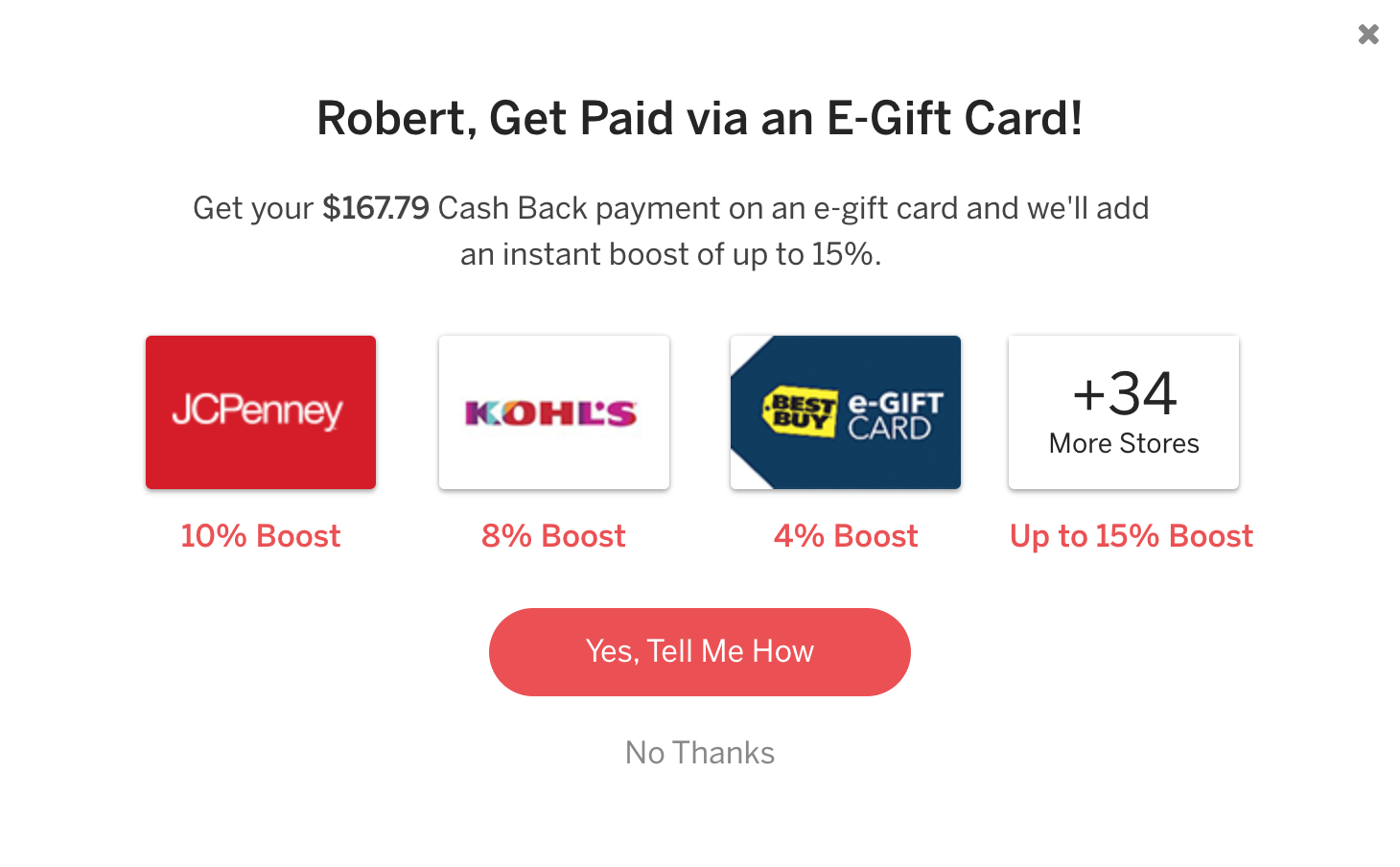 rakuten gift card options