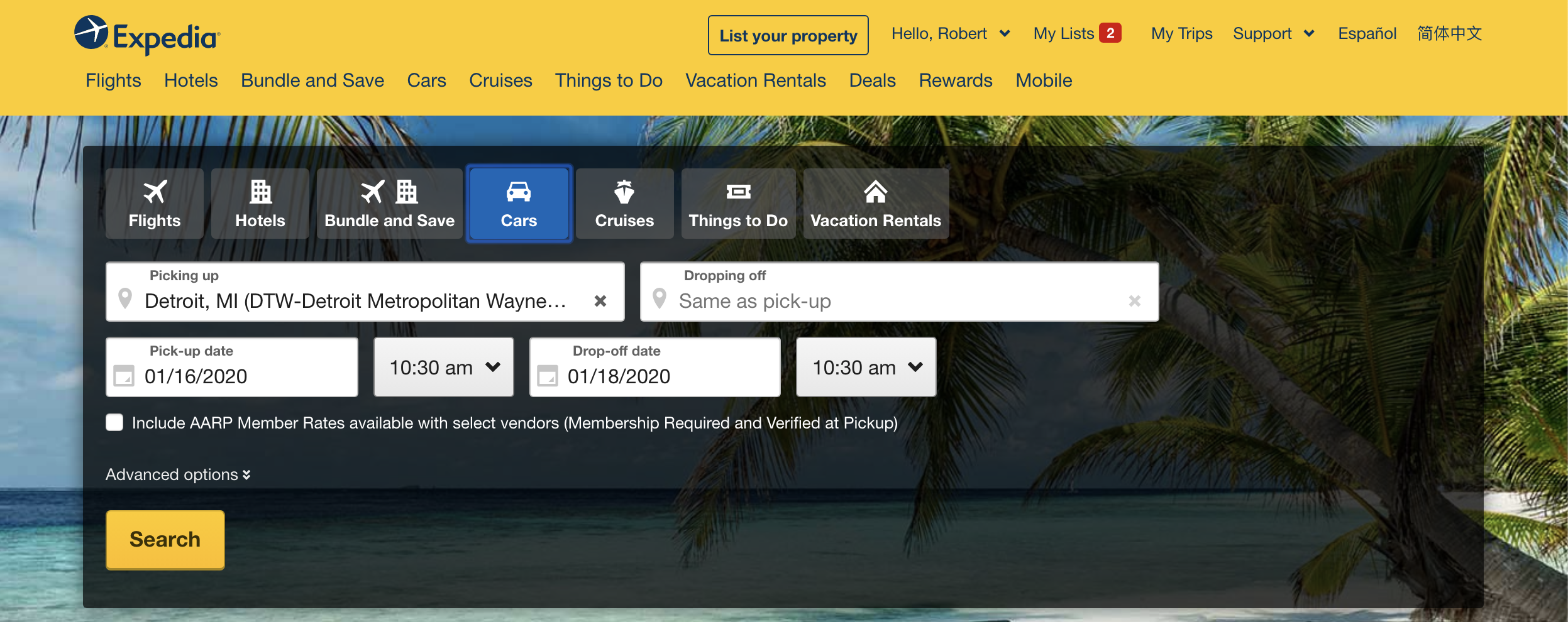 expedia home page