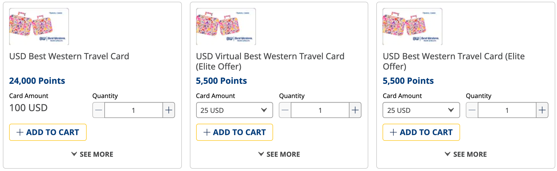 best western travel card