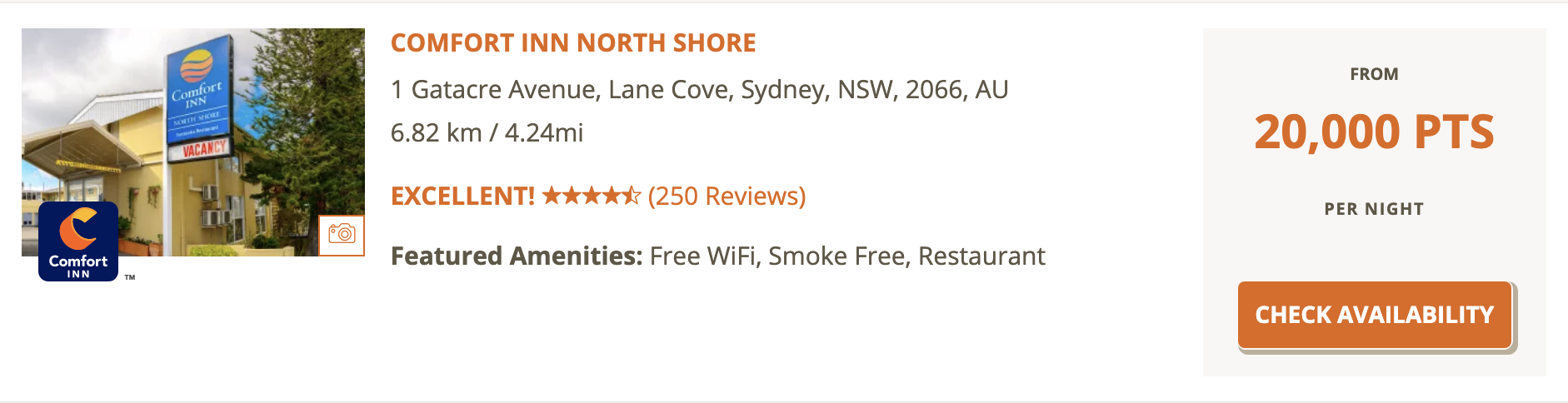 sydney australia comfort inn north shore