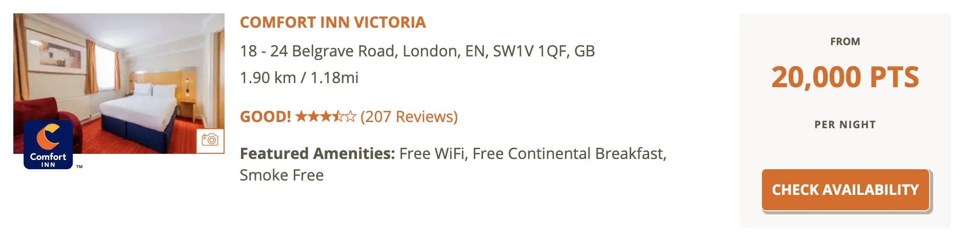 london comfort inn victoria points