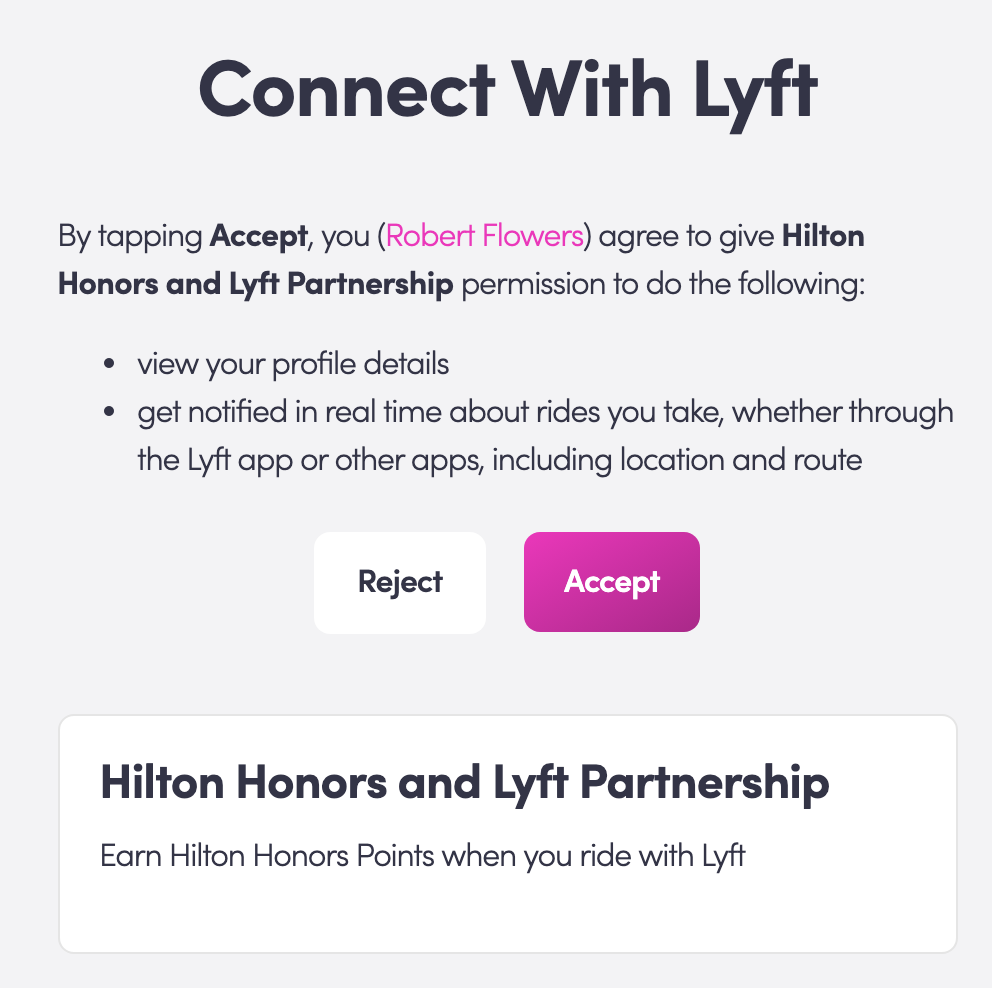 connect hilton lyft