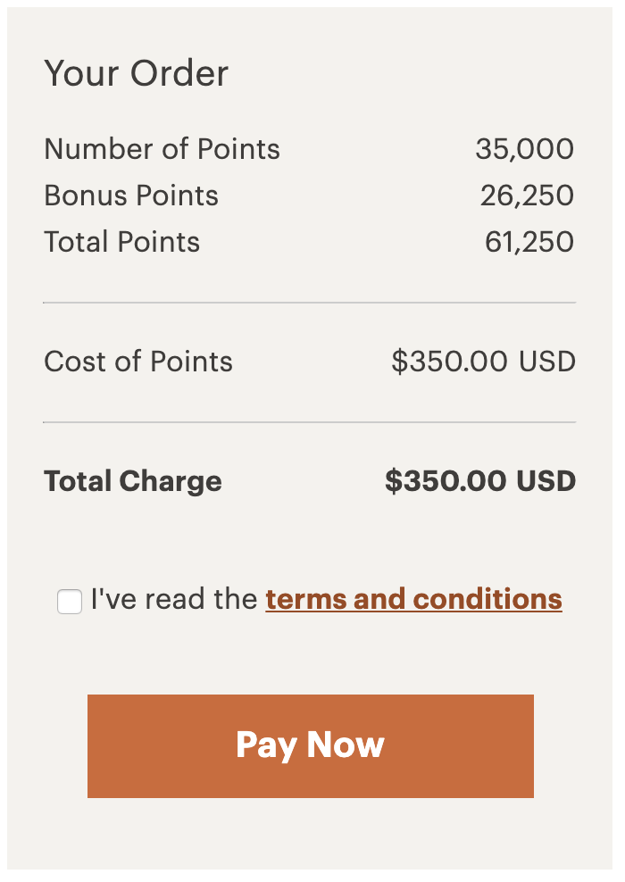 buy 250000 points 100 more promo