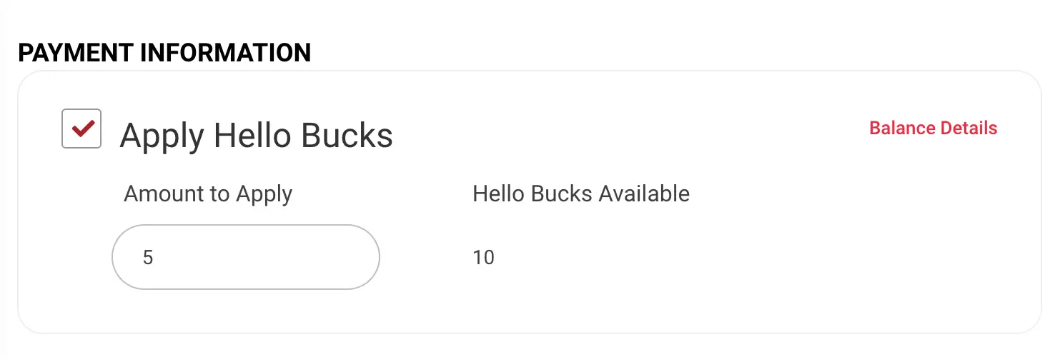 apply hello bucks to reservation