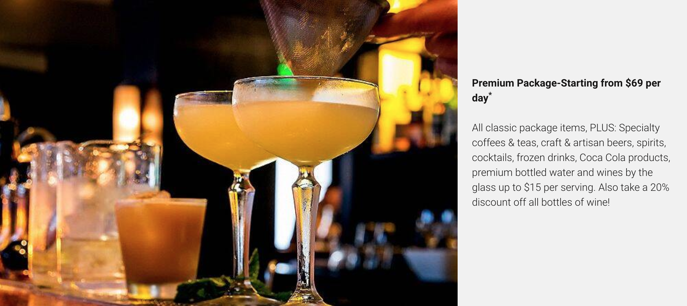 celebrity drink packages