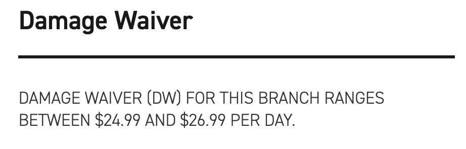 Enterprise damage waiver