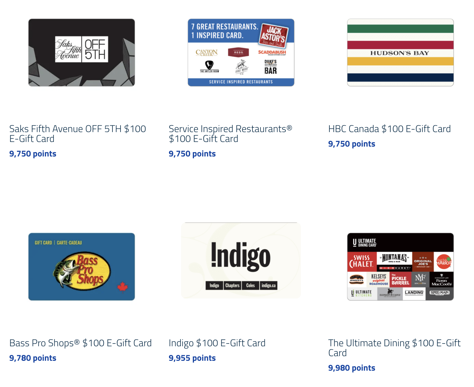 mbna rewards catalog