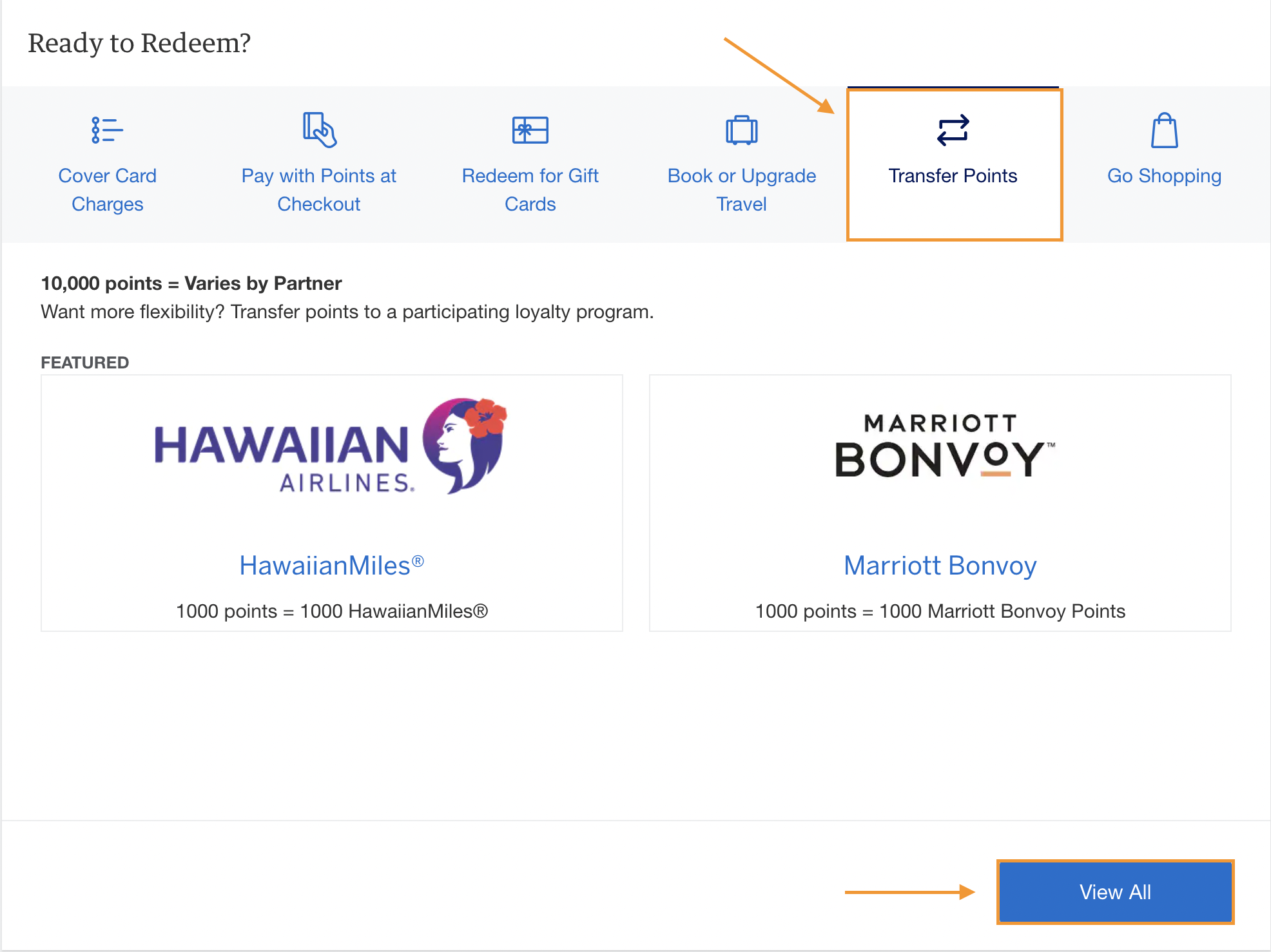 transfer membership rewards points to partners