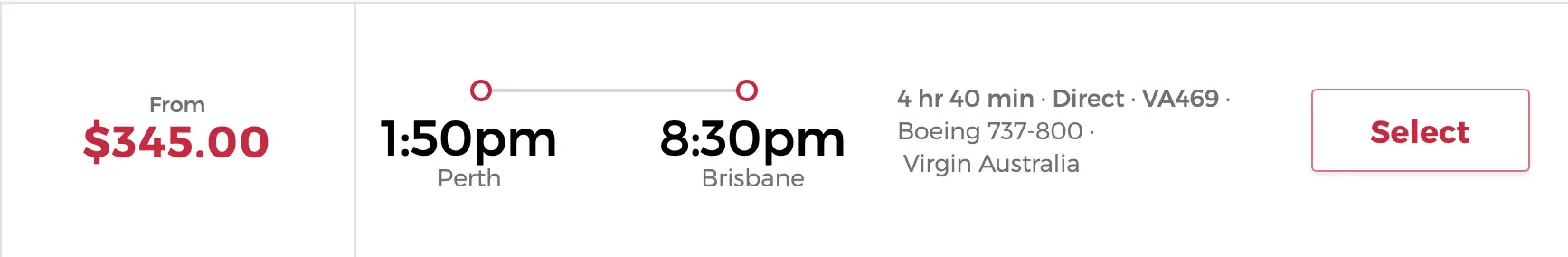 perth to brisbane virgin australia cash