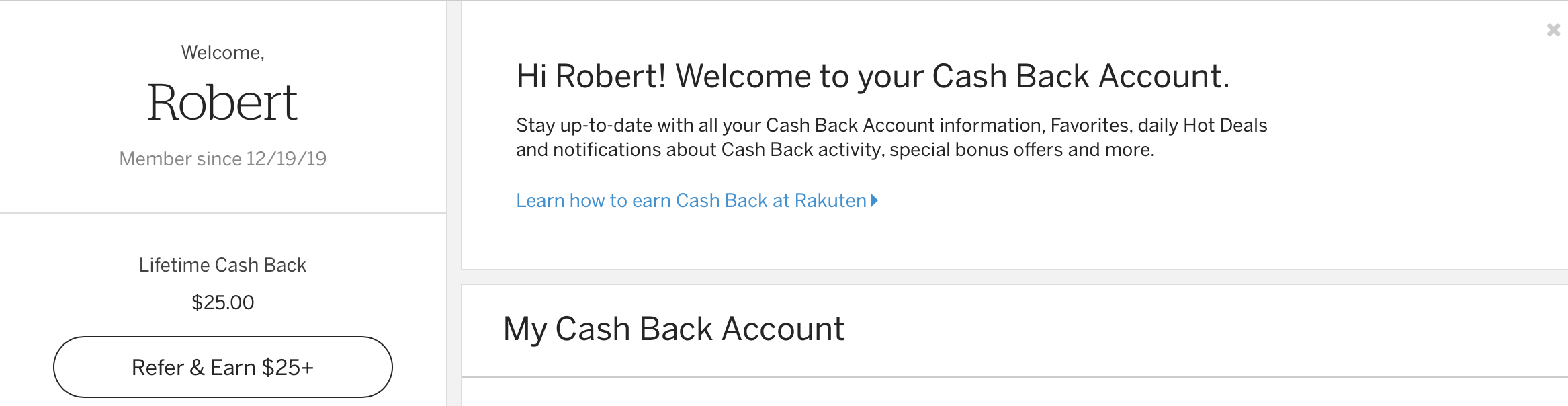 rakuten cash back