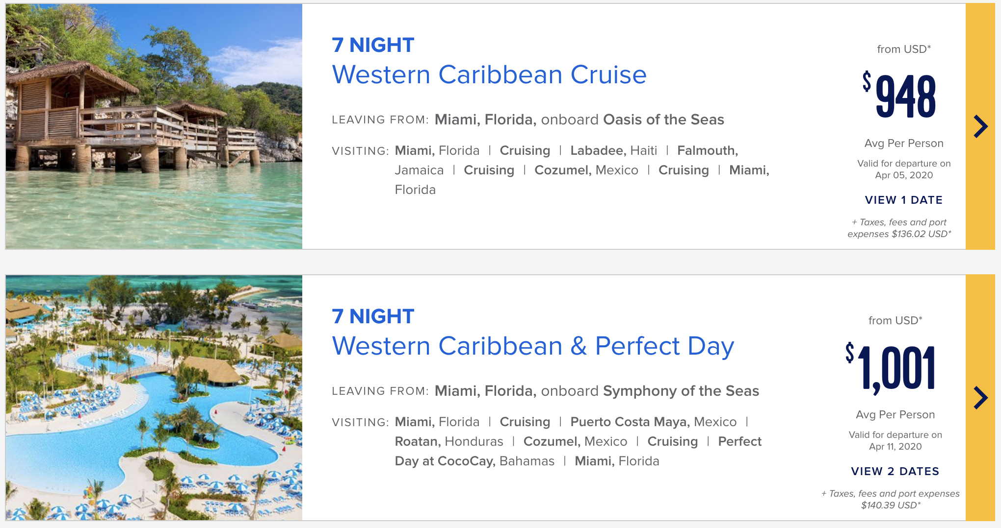 royal caribbean caribbean cruises