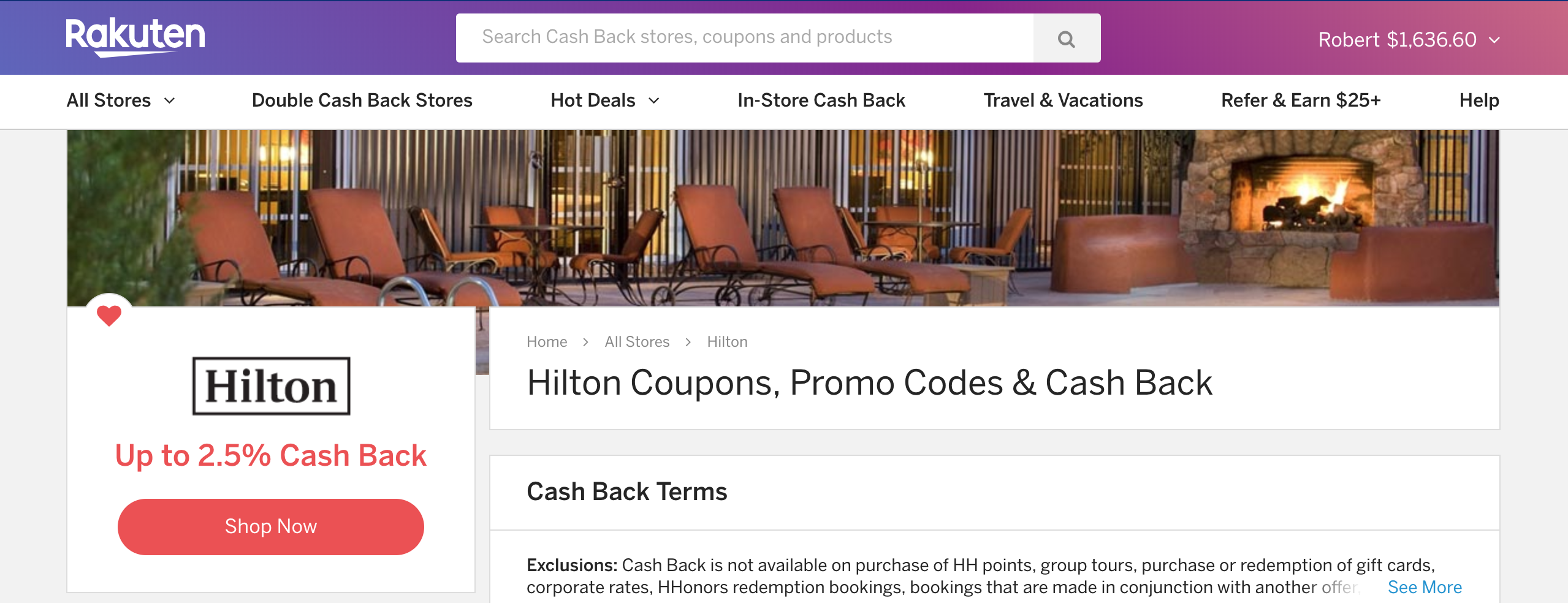 Rakuten Hilton Page